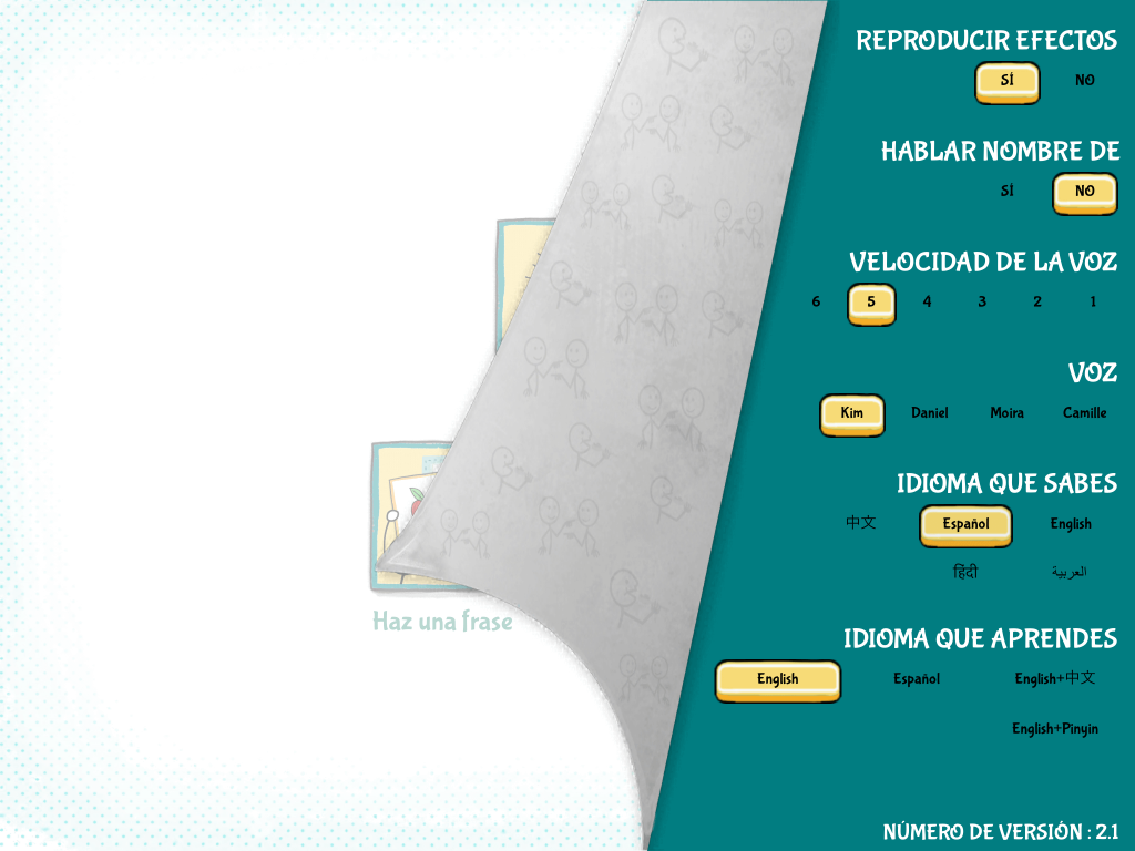 Avaz FreeSpeech settings